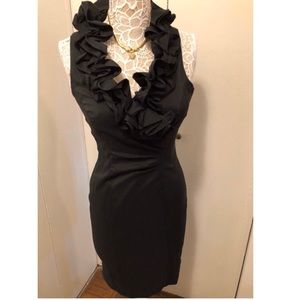 Xscape Black Ruffle Dress